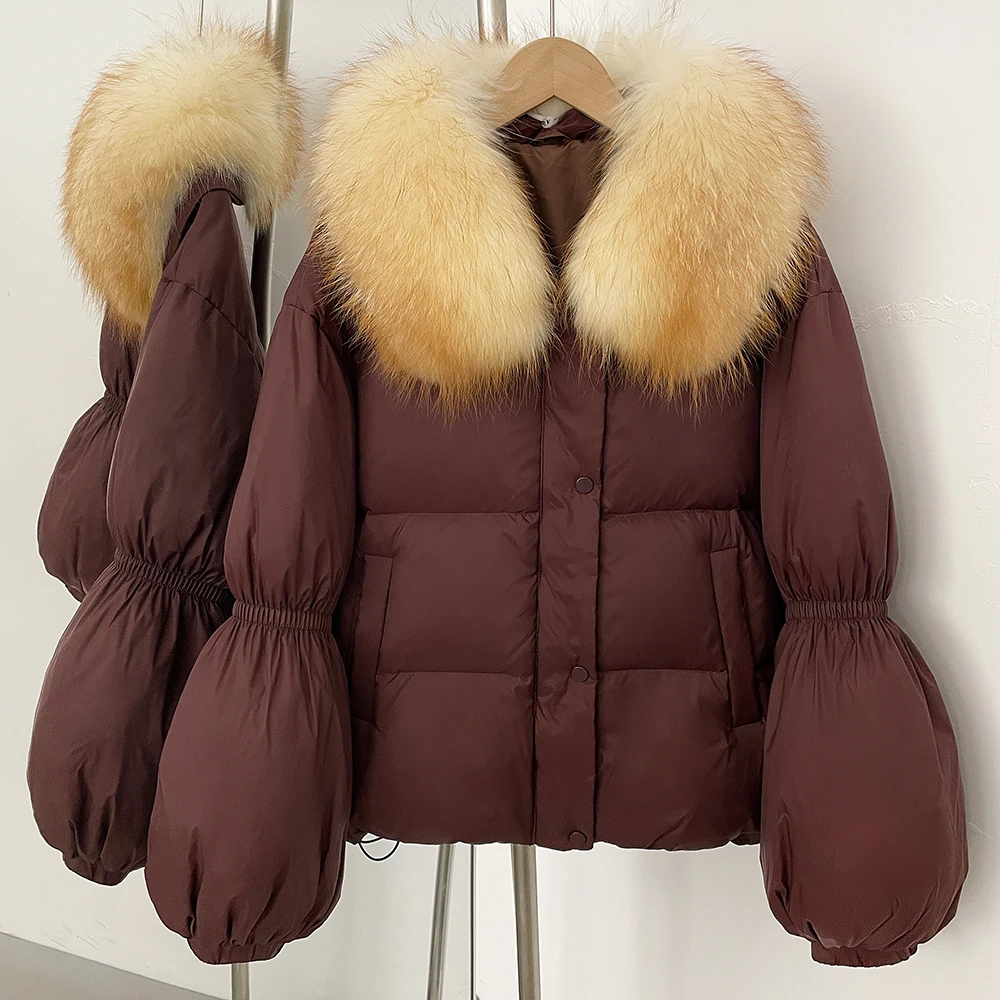 Reality Fur Jacket Women Short Puffer Jacket Female Outerwear Vintage White Duck Down Coat Loose Ladies Winter real fur Warm
Reality Fur Jacket Women Short Puffer Jacket Female Outerwear Vintage White Duck Down Coat Loose Ladies Winter real fur Warm