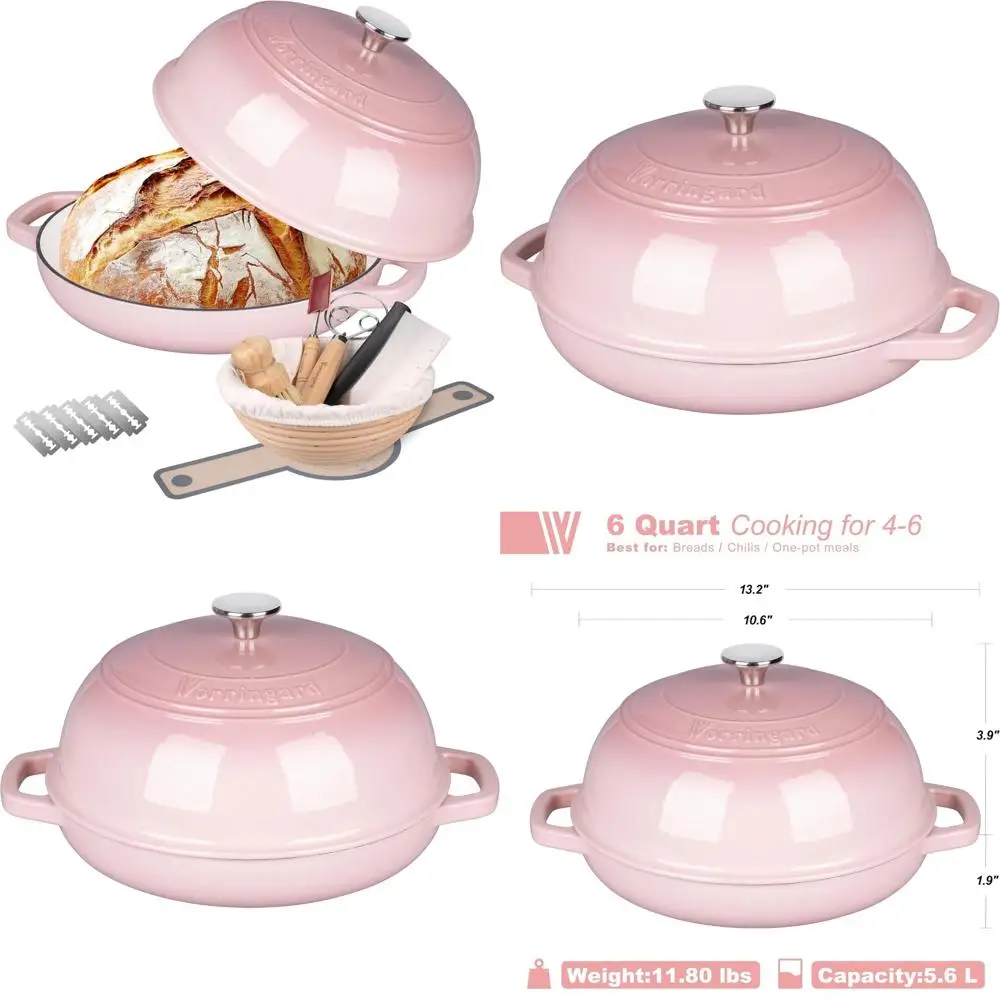 Голландский горшок для выпечки хлеба с крышкой, чугунное эмалированное покрытие, в комплект входит корзина для расстойки хлеба для традиционной выпечки T
Голландский горшок для выпечки хлеба с крышкой, чугунное эмалированное покрытие, в комплект входит корзина для расстойки хлеба для традиционной выпечки T