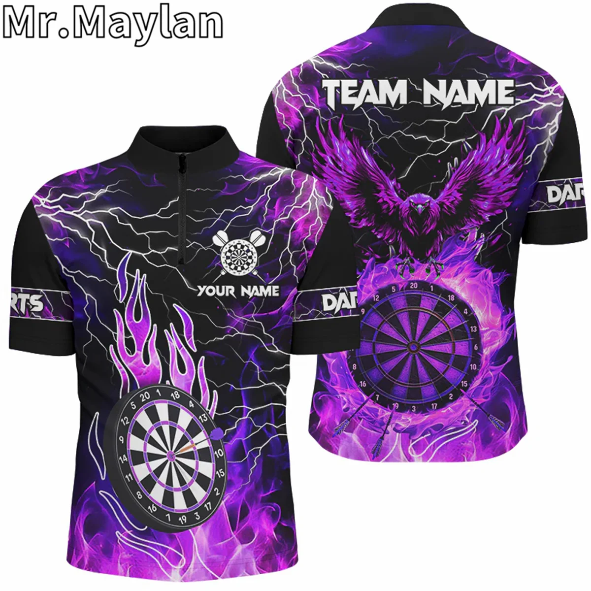3D фиолетовая доска для дартса Fire Flame Custom Eagle Dart Рубашка-поло на молнии для мужчин Thunder Lightning Dart Джерси Подарок для любителей дартс
3D фиолетовая доска для дартса Fire Flame Custom Eagle Dart Рубашка-поло на молнии для мужчин Thunder Lightning Dart Джерси Подарок для любителей дартс