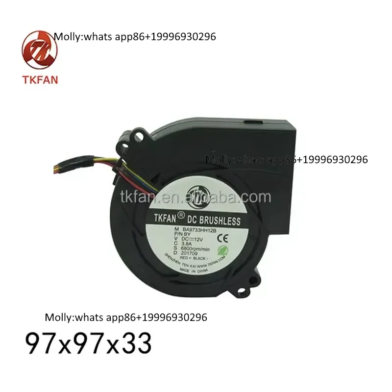High Pressure DC Brushless 97mm Mini Air Blower 9733 12V 24V 48V Axial Cooling Fan with Ball Bearing OEM Customizable
High Pressure DC Brushless 97mm Mini Air Blower 9733 12V 24V 48V Axial Cooling Fan with Ball Bearing OEM Customizable