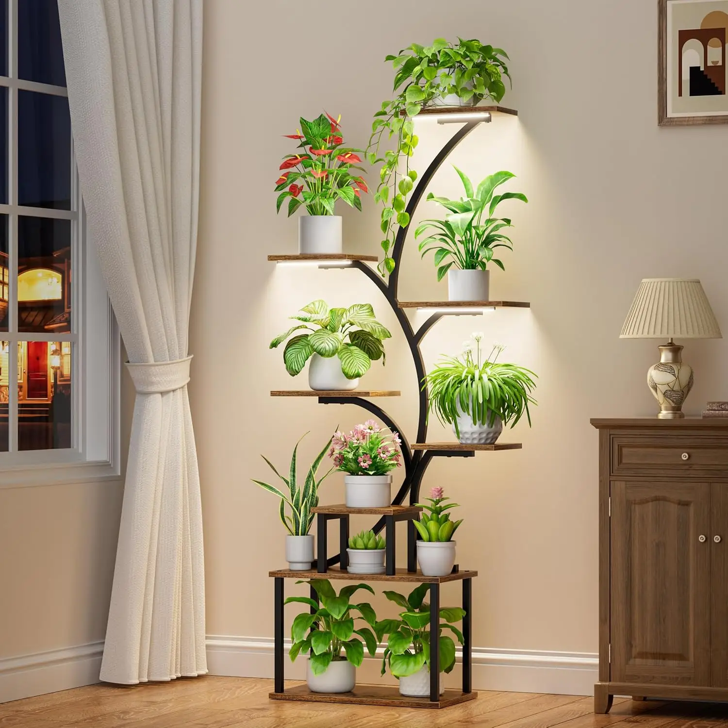 Plant Stand Indoor with Grow Light, 8-Tiered Tall Plant Stands for Indoor Plants Multiple, Metal Plant Shelf Display Rack Holder
Plant Stand Indoor with Grow Light, 8-Tiered Tall Plant Stands for Indoor Plants Multiple, Metal Plant Shelf Display Rack Holder