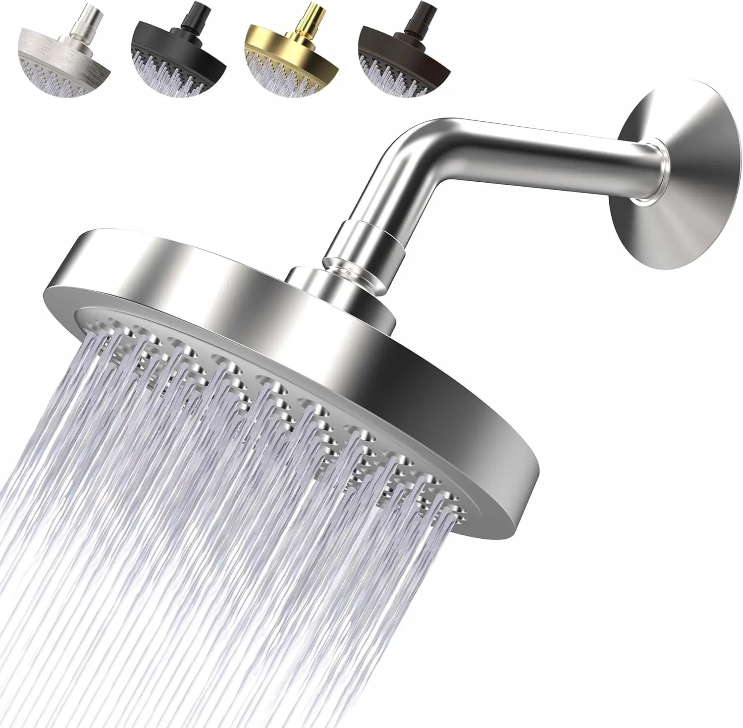 High Pressure Shower Head with Anti-Clogging Silicone Nozzles, 2.5 GPM Flow, Easy to Clean and Install in Chrome Finish
High Pressure Shower Head with Anti-Clogging Silicone Nozzles, 2.5 GPM Flow, Easy to Clean and Install in Chrome Finish