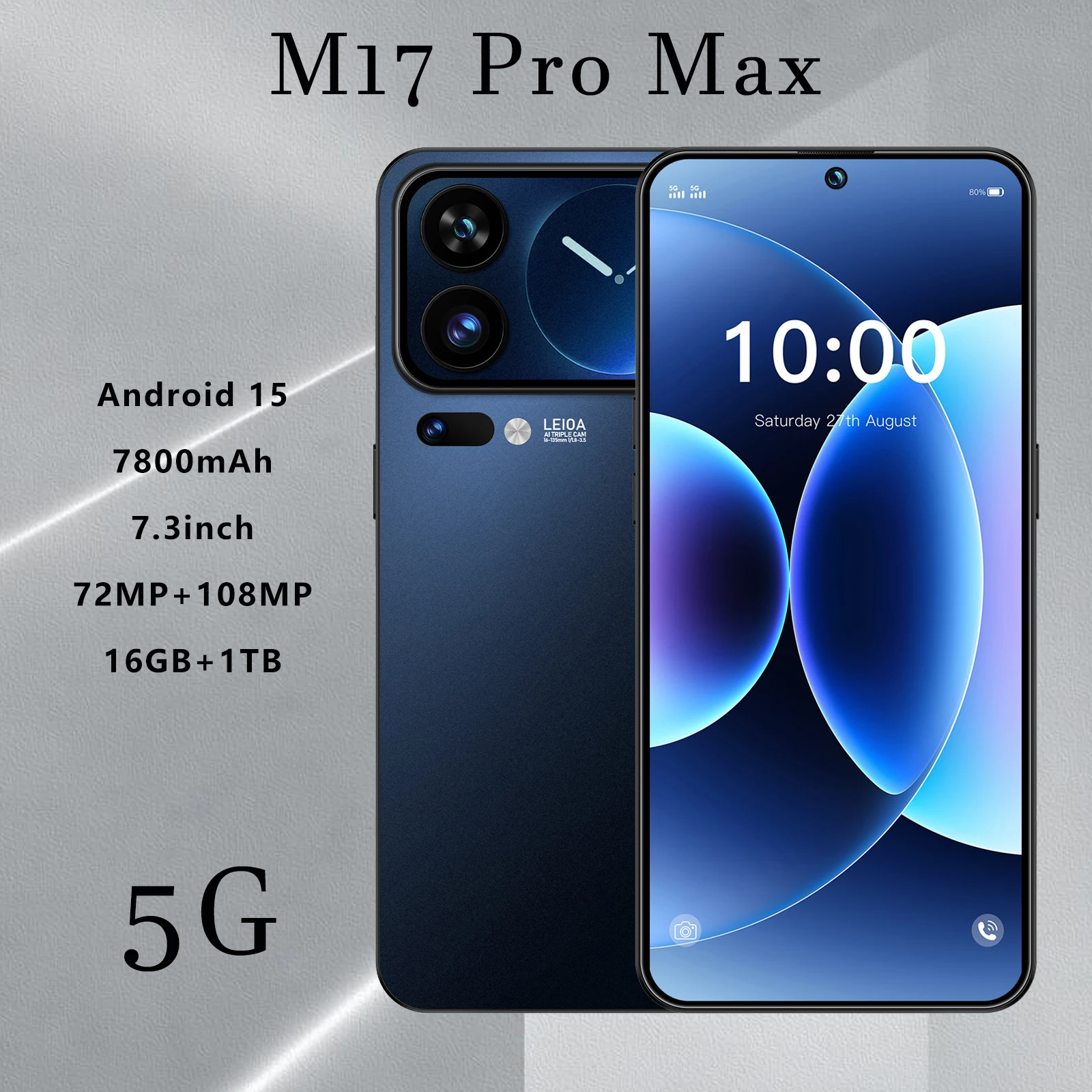 2026 New High Quality M17 Promax original intelligent 4G 5G dual card dual standby system 7800mAh battery global version
2026 New High Quality M17 Promax original intelligent 4G 5G dual card dual standby system 7800mAh battery global version