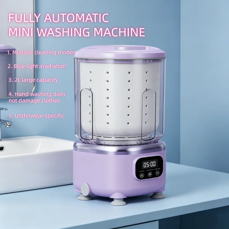2L Wireless Mini Charging Washing Machine Single Load for Underwear Socks Pet Clothes Portable Compact Laundry Appliance
2L Wireless Mini Charging Washing Machine Single Load for Underwear Socks Pet Clothes Portable Compact Laundry Appliance