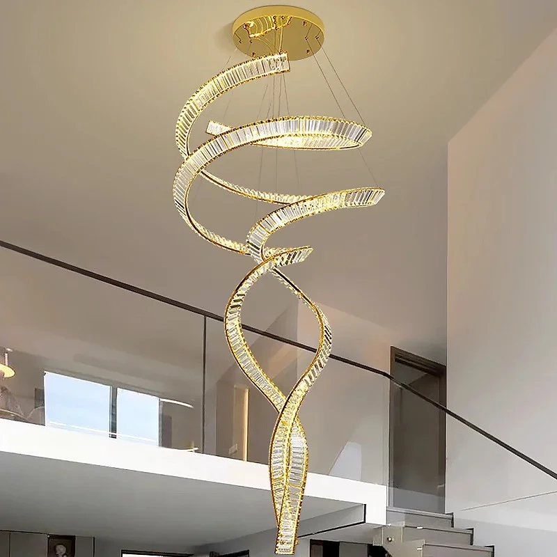 Modern Spiral Vertical Design Crystal Led Pendant Lamp for Living Dining Table Room Hotel Gold Stair Indoor Lusters Luminaires
Modern Spiral Vertical Design Crystal Led Pendant Lamp for Living Dining Table Room Hotel Gold Stair Indoor Lusters Luminaires