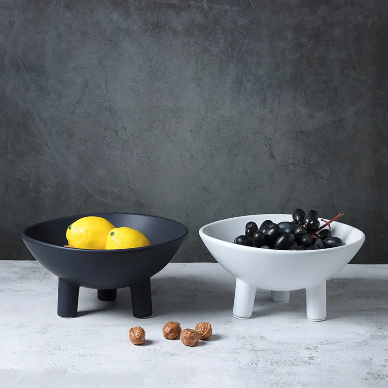 High Legged Ceramic Board, Tray, Black and White Circular, Three Legged Fruit Bowl, Desktop Storage Ornaments, Home Decoration
High Legged Ceramic Board, Tray, Black and White Circular, Three Legged Fruit Bowl, Desktop Storage Ornaments, Home Decoration