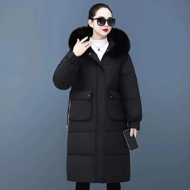 2025 New Winter Down cotton Long Thick Warm Jacket Women's Fashion Loose Fur collar Hooded Coat Female Windproof Parka Overcoat
2025 New Winter Down cotton Long Thick Warm Jacket Women's Fashion Loose Fur collar Hooded Coat Female Windproof Parka Overcoat