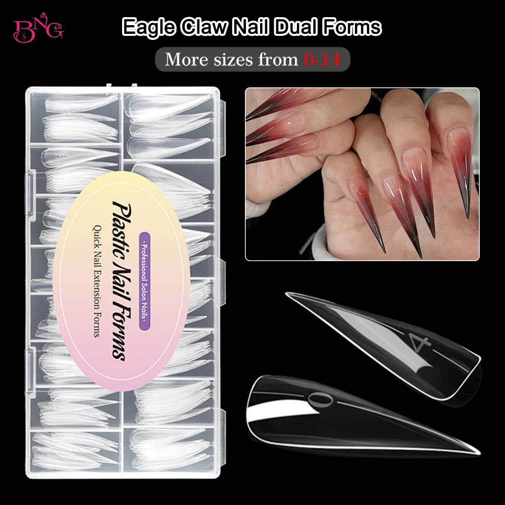 BNG 150Pcs New Poly Extension Gel Dual Nail Form Claw Shape Nails Clear Nail Tips Full Cover Embedded Nail Molds Thin Back Edge
BNG 150Pcs New Poly Extension Gel Dual Nail Form Claw Shape Nails Clear Nail Tips Full Cover Embedded Nail Molds Thin Back Edge