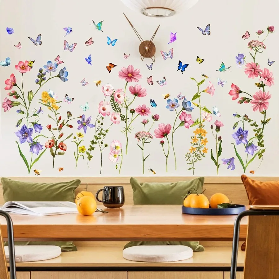 Colorful Flower Wall Stickers with Butterfly and Bee 88 Pcs Removable Flower Wall Decals DIY Peel and Stick Art Wall Decor Mura
Colorful Flower Wall Stickers with Butterfly and Bee 88 Pcs Removable Flower Wall Decals DIY Peel and Stick Art Wall Decor Mura