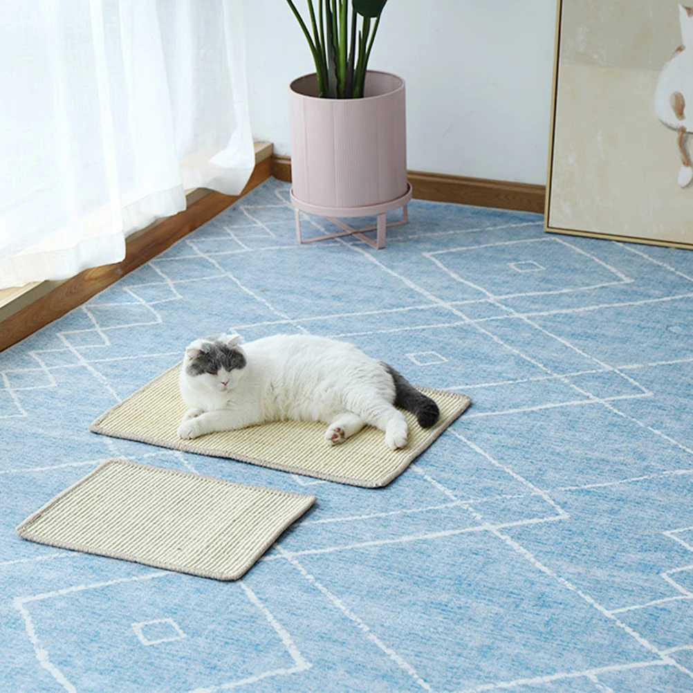 Creative Cat Sisal Scratch Mat Claw Grinder Cushion Pad Furniture Protector Indoor Exercise Pet Supplies (Random Color Small 
Creative Cat Sisal Scratch Mat Claw Grinder Cushion Pad Furniture Protector Indoor Exercise Pet Supplies (Random Color Small
