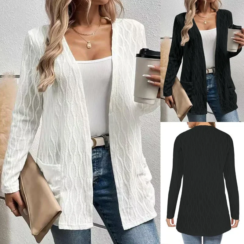 Women Autumn Winter New Solid Color Knitted Long-sleeve Open Cardigan Sweater Fashion
Women Autumn Winter New Solid Color Knitted Long-sleeve Open Cardigan Sweater Fashion