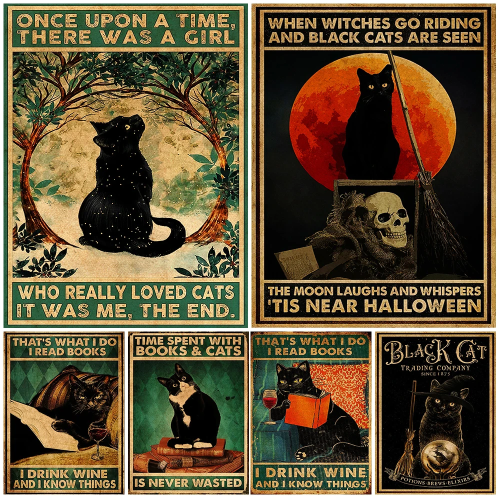 Witch And Blace Cat Vintage Wall Art Canvas Painting The Darkness Cat Witch Retro Poster And Prints For Living Room Decoration
Witch And Blace Cat Vintage Wall Art Canvas Painting The Darkness Cat Witch Retro Poster And Prints For Living Room Decoration