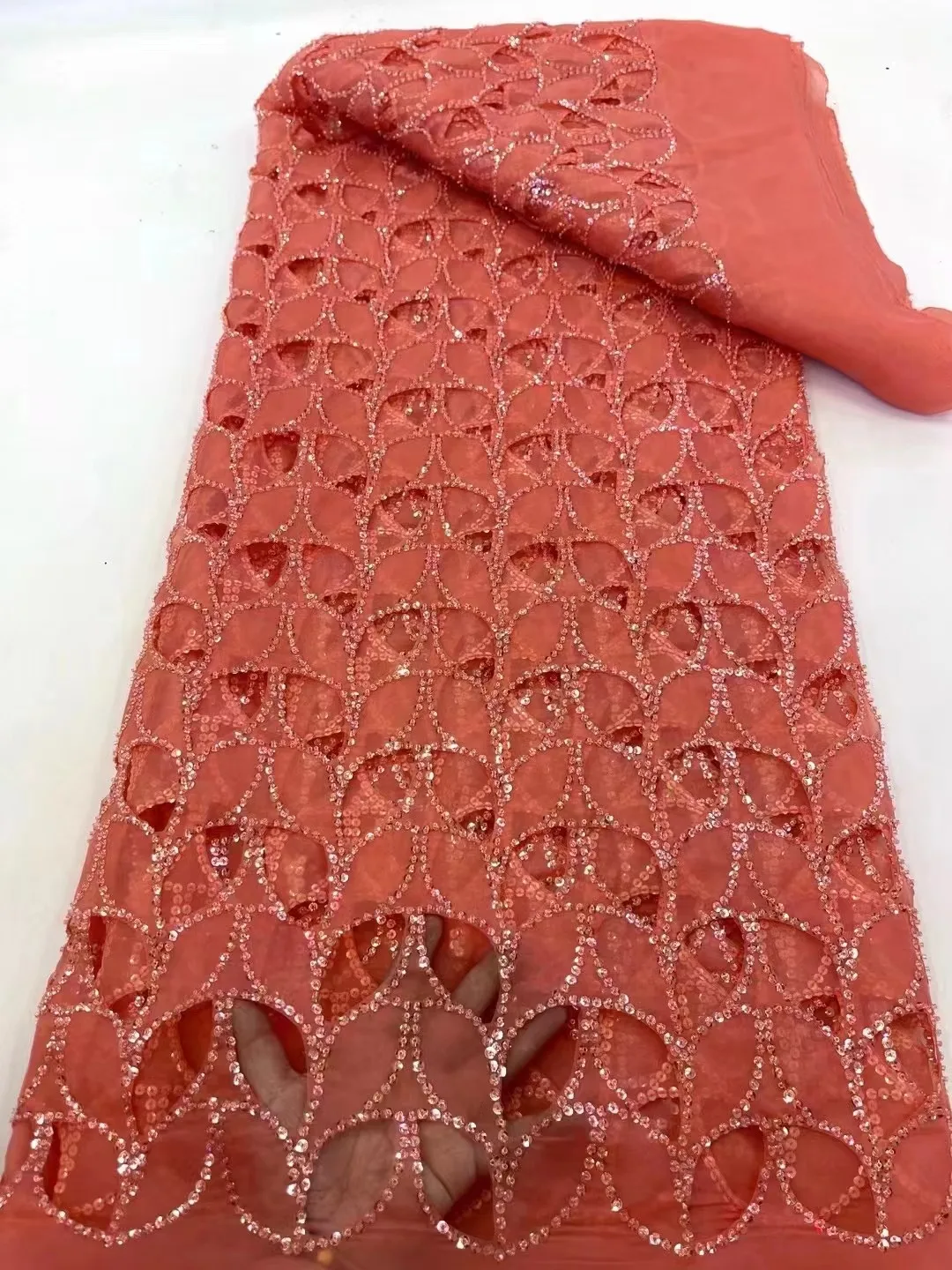 African Sequins Beads Lace Fabric 2024 5 Yards High Quality French Mesh Tulle Embroidery Wedding Bridal Lace
African Sequins Beads Lace Fabric 2024 5 Yards High Quality French Mesh Tulle Embroidery Wedding Bridal Lace