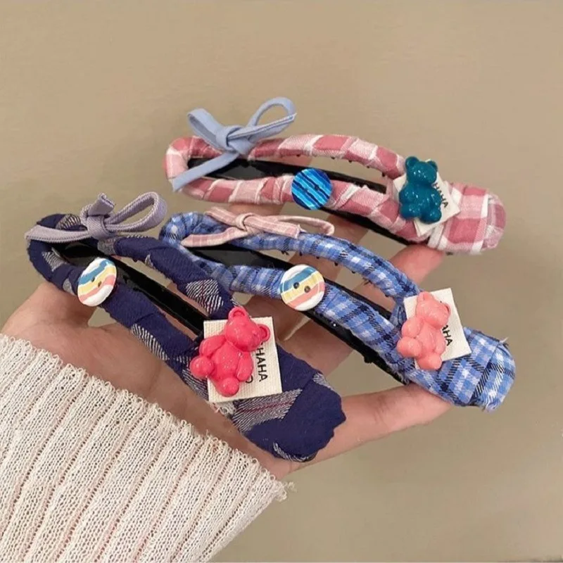 1pc new plaid bear hair clip for women, back of head hairpin, large size flat clip
1pc new plaid bear hair clip for women, back of head hairpin, large size flat clip