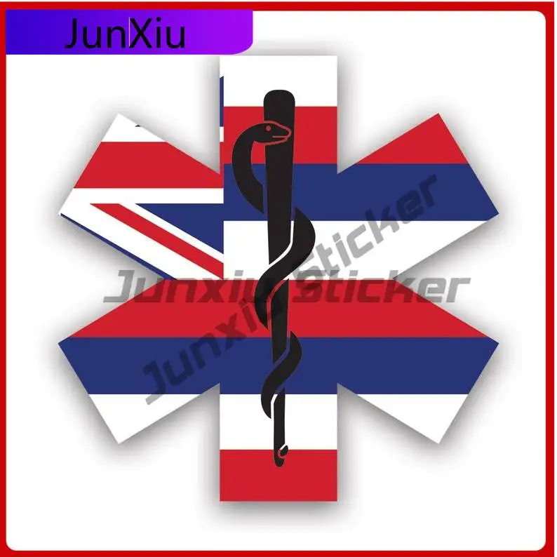Hawaii Star Of Life Flag Sticker Uv Protected Ems Emt Emergency Meidcal Services Rod Of Asclepius Hi Car Sticker Vinyl Decal
Hawaii Star Of Life Flag Sticker Uv Protected Ems Emt Emergency Meidcal Services Rod Of Asclepius Hi Car Sticker Vinyl Decal