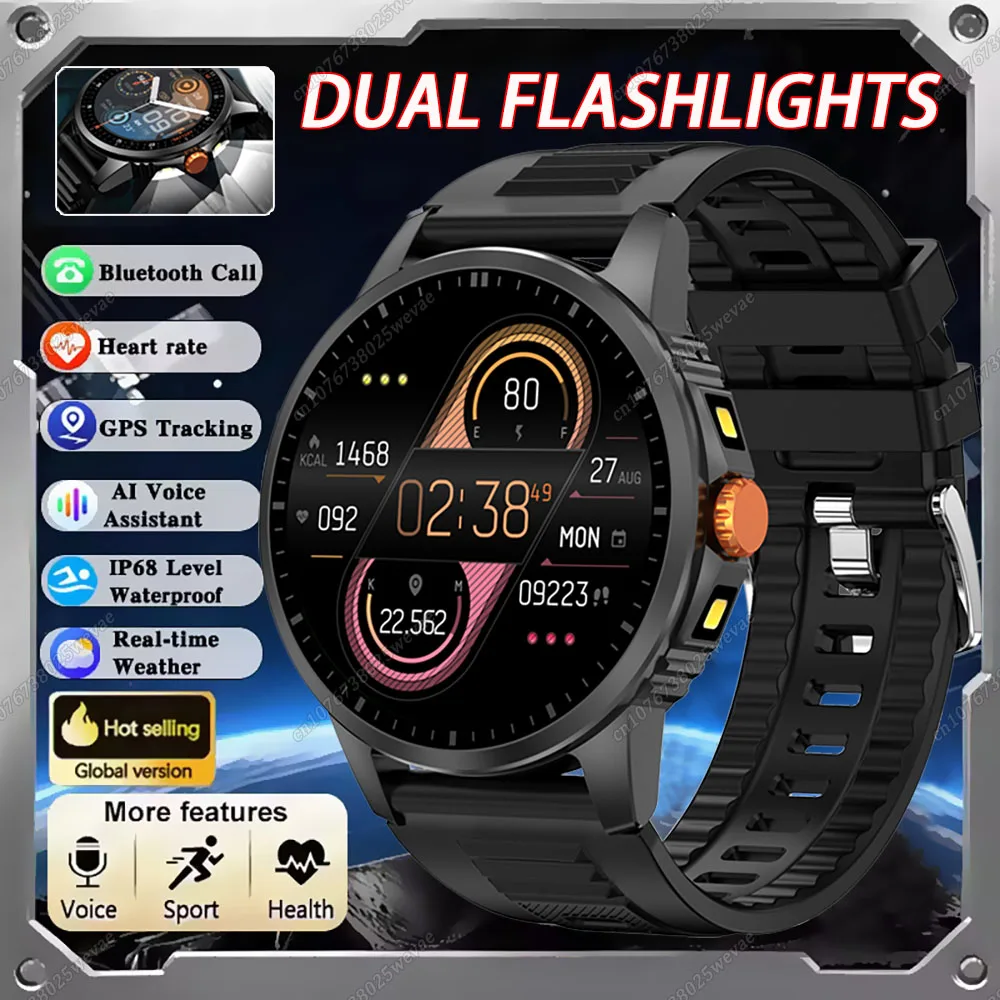 Двойные фонарики, умные часы военного класса, 2025, водонепроницаемые часы с GPS-треком, Bluetooth-вызов, AMOLED HD, мужские спортивные умные часы, новинка
Двойные фонарики, умные часы военного класса, 2025, водонепроницаемые часы с GPS-треком, Bluetooth-вызов, AMOLED HD, мужские спортивные умные часы, новинка