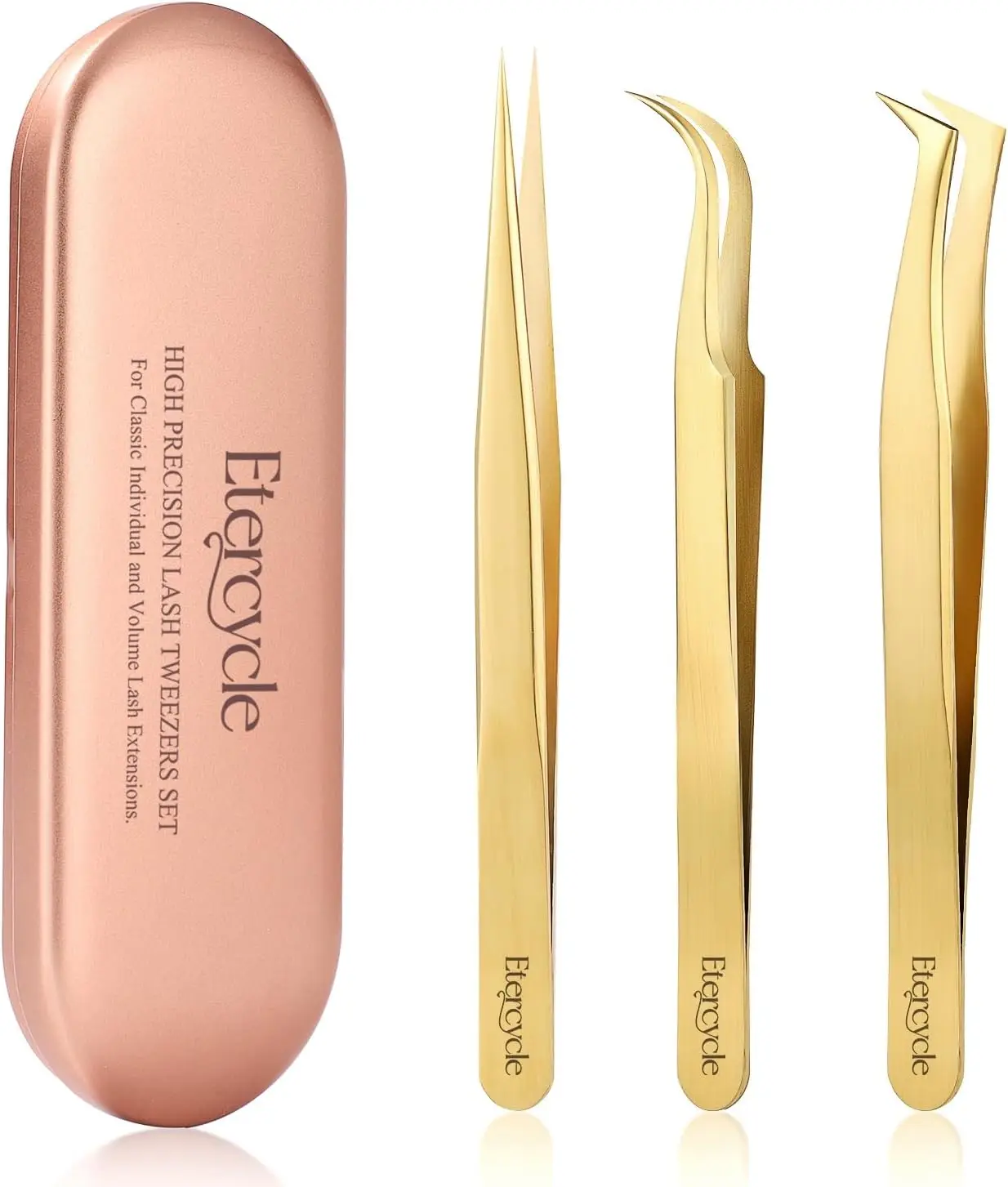 High Precision Lash Tweezers Set - 3 Stainless Steel Tools for Classic and Volume Eyelash Extensions with Storage Box
High Precision Lash Tweezers Set - 3 Stainless Steel Tools for Classic and Volume Eyelash Extensions with Storage Box