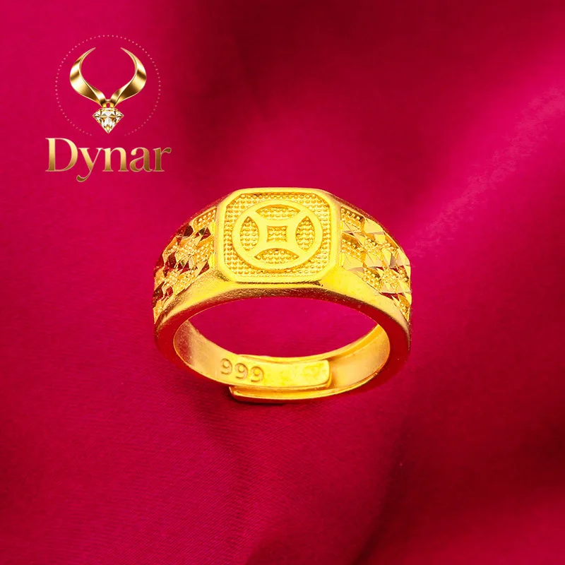 Dynar Jewelry 24K Gold Coin Ring | AU999 Pure Gold, 3D ancient coin design, matte aged finish, exudes masculinity and sophist
Dynar Jewelry 24K Gold Coin Ring | AU999 Pure Gold, 3D ancient coin design, matte aged finish, exudes masculinity and sophist
