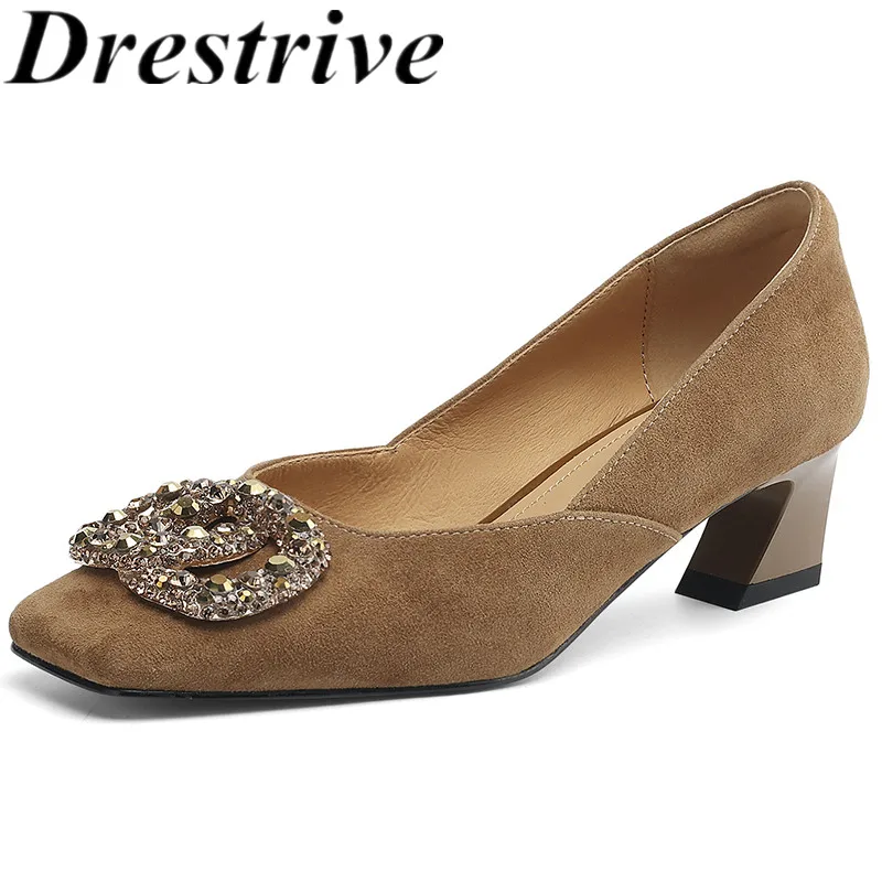 Drestrive 2025 Elegant Women's Pumps Crystal Knot Square Toe Thick Mid Heels Shallow Summer Shoes Handmade Top Quality
Drestrive 2025 Elegant Women's Pumps Crystal Knot Square Toe Thick Mid Heels Shallow Summer Shoes Handmade Top Quality