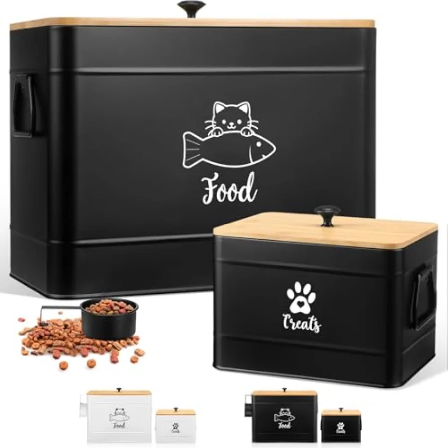 Extra Large Metal Cat Food Containers Airtight 12+3.5 lbs Cat Treat Snack Jars Set of 2 with Bamboo Lids and Spoons Farmhouse B
Extra Large Metal Cat Food Containers Airtight 12+3.5 lbs Cat Treat Snack Jars Set of 2 with Bamboo Lids and Spoons Farmhouse B