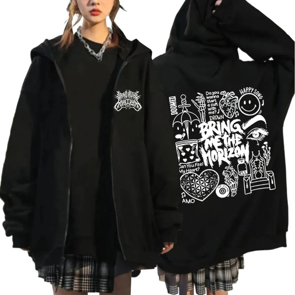 BMTH BringMe TheHorizon Zipper Hoodies Heavy Metal Rock Band Oversized Zip Up Sweatshirts Men Women Casual Harajuku Jacket Coats
BMTH BringMe TheHorizon Zipper Hoodies Heavy Metal Rock Band Oversized Zip Up Sweatshirts Men Women Casual Harajuku Jacket Coats