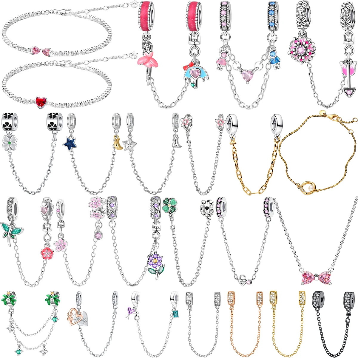 Новинка из стерлингового серебра 925 пробы, клевер, ромашка, цветок, звезда, луна, троше, защитная цепочка, ожерелье с бантом, браслеты, роскошные женские ювелирные изделия, подарки
Новинка из стерлингового серебра 925 пробы, клевер, ромашка, цветок, звезда, луна, троше, защитная цепочка, ожерелье с бантом, браслеты, роскошные женские ювелирные изделия, подарки