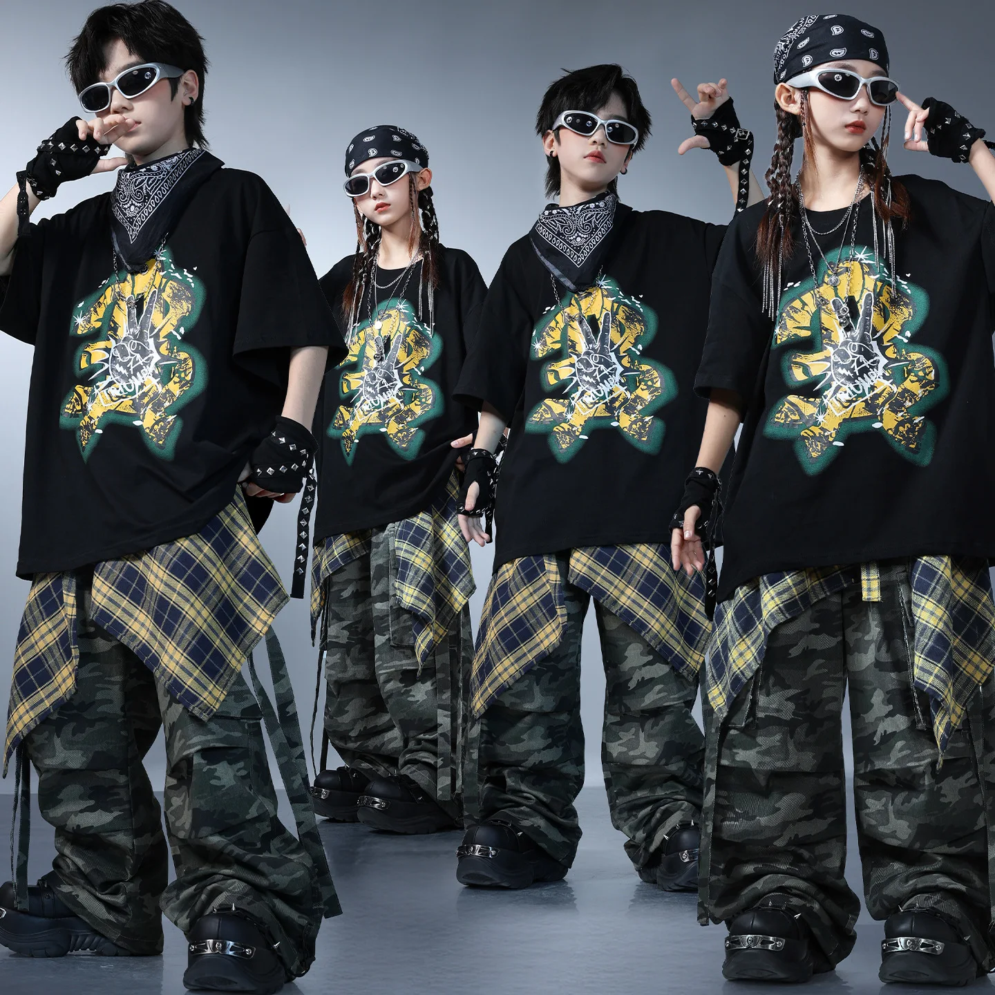 Kpop Hip Hop Clothing Black Print Wide T Shirt Top Tie Dye Casual Cargo Pants for Kids Street Dance Costumes Clothes
Kpop Hip Hop Clothing Black Print Wide T Shirt Top Tie Dye Casual Cargo Pants for Kids Street Dance Costumes Clothes