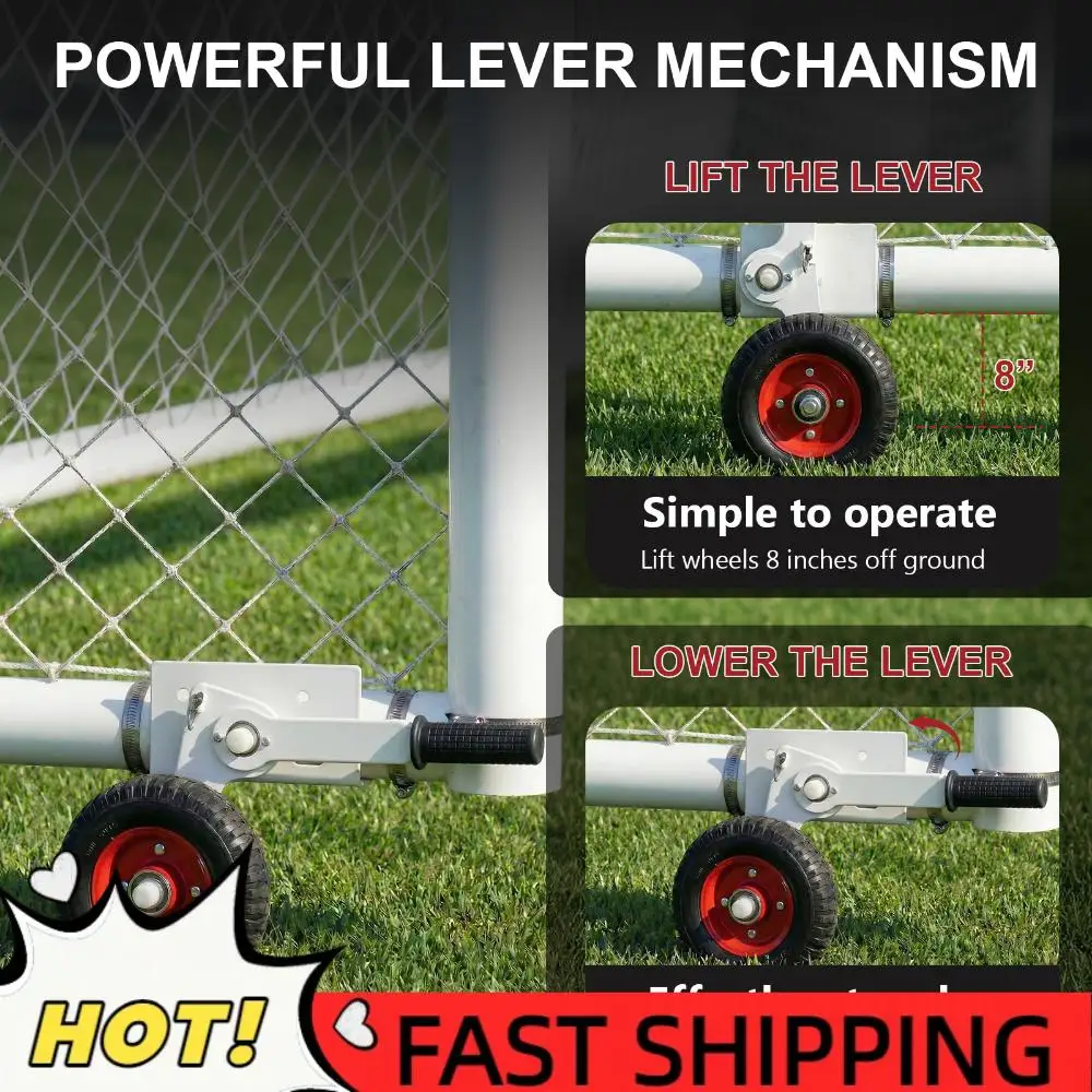 Goal Mover with High Lift Wheels Rubber Tire Rotating Flip Over Mounting Wheel Kit Easy-Move for Rolling/Sliding Gates
Goal Mover with High Lift Wheels Rubber Tire Rotating Flip Over Mounting Wheel Kit Easy-Move for Rolling/Sliding Gates
