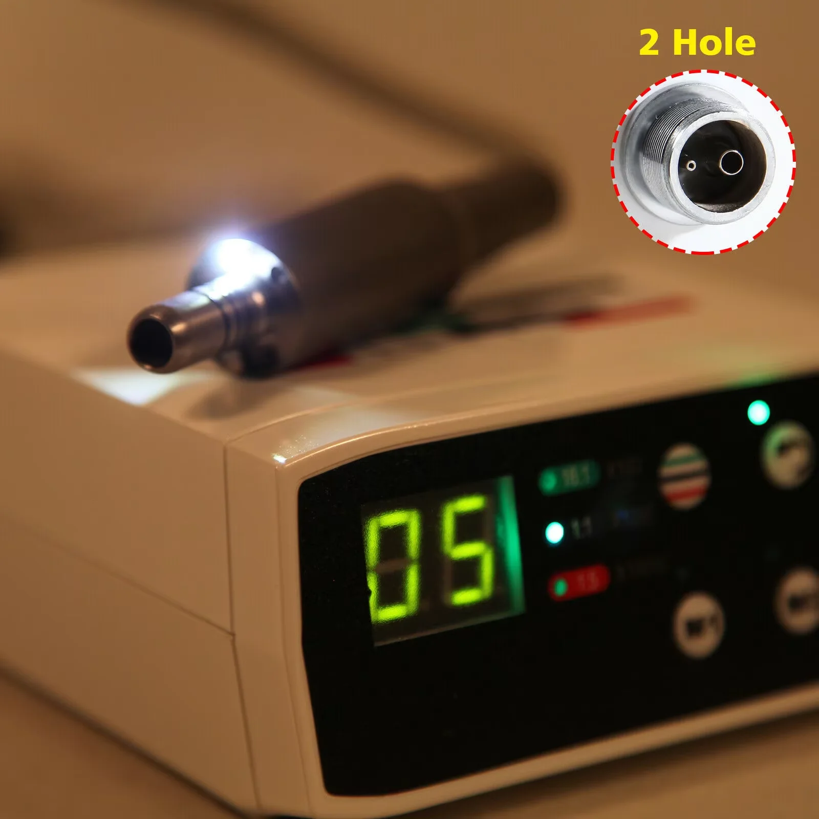 NSK Style Dental Brushless LED Internal Spray Electric Motor Fit 1:1/16:1/1:5 Fiber Optic Contra Angle Handpiece 2 Hole
NSK Style Dental Brushless LED Internal Spray Electric Motor Fit 1:1/16:1/1:5 Fiber Optic Contra Angle Handpiece 2 Hole