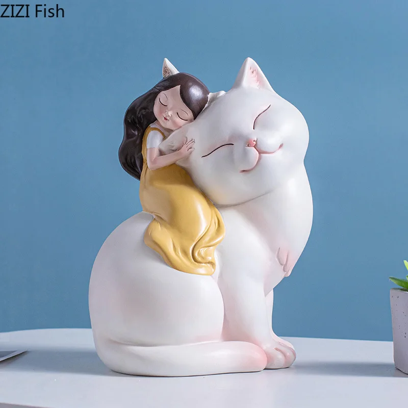 Cute Girl and Cat Fairy Character Resins Sculpture Desk Decoration Painted Crafts Lovely Girl Figure Statue Modern Home Decor
Cute Girl and Cat Fairy Character Resins Sculpture Desk Decoration Painted Crafts Lovely Girl Figure Statue Modern Home Decor