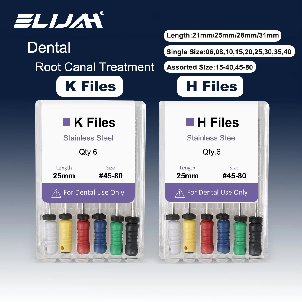 ELIJAH 30Pcs=5Box Dental Endodontic Files 21/25/28/31mm Hand Use H/K-Files Stainless Steel Root Canal File Dentistry Instruments
ELIJAH 30Pcs=5Box Dental Endodontic Files 21/25/28/31mm Hand Use H/K-Files Stainless Steel Root Canal File Dentistry Instruments