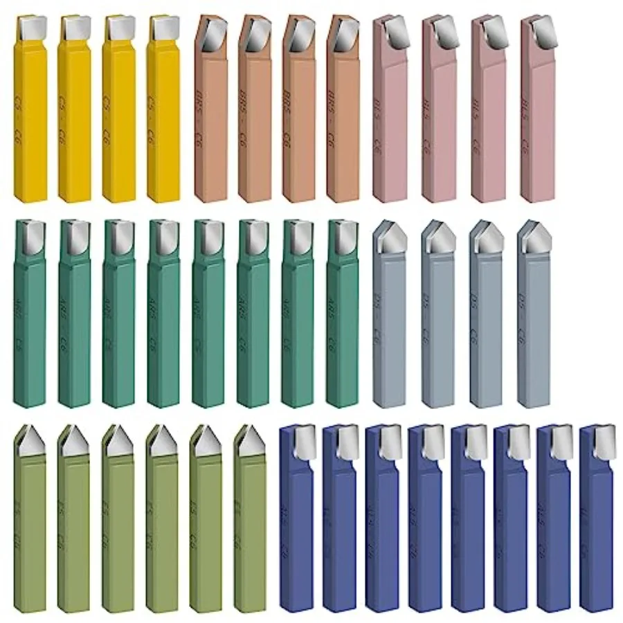 8PCS 5/6" Metal Lathe Cutting ToolsC-6 Carbide Tip Cutter Tool Bit Cutting Set Milling Welding Bit Lathe Cutting Tool Kit for M
8PCS 5/6" Metal Lathe Cutting ToolsC-6 Carbide Tip Cutter Tool Bit Cutting Set Milling Welding Bit Lathe Cutting Tool Kit for M
