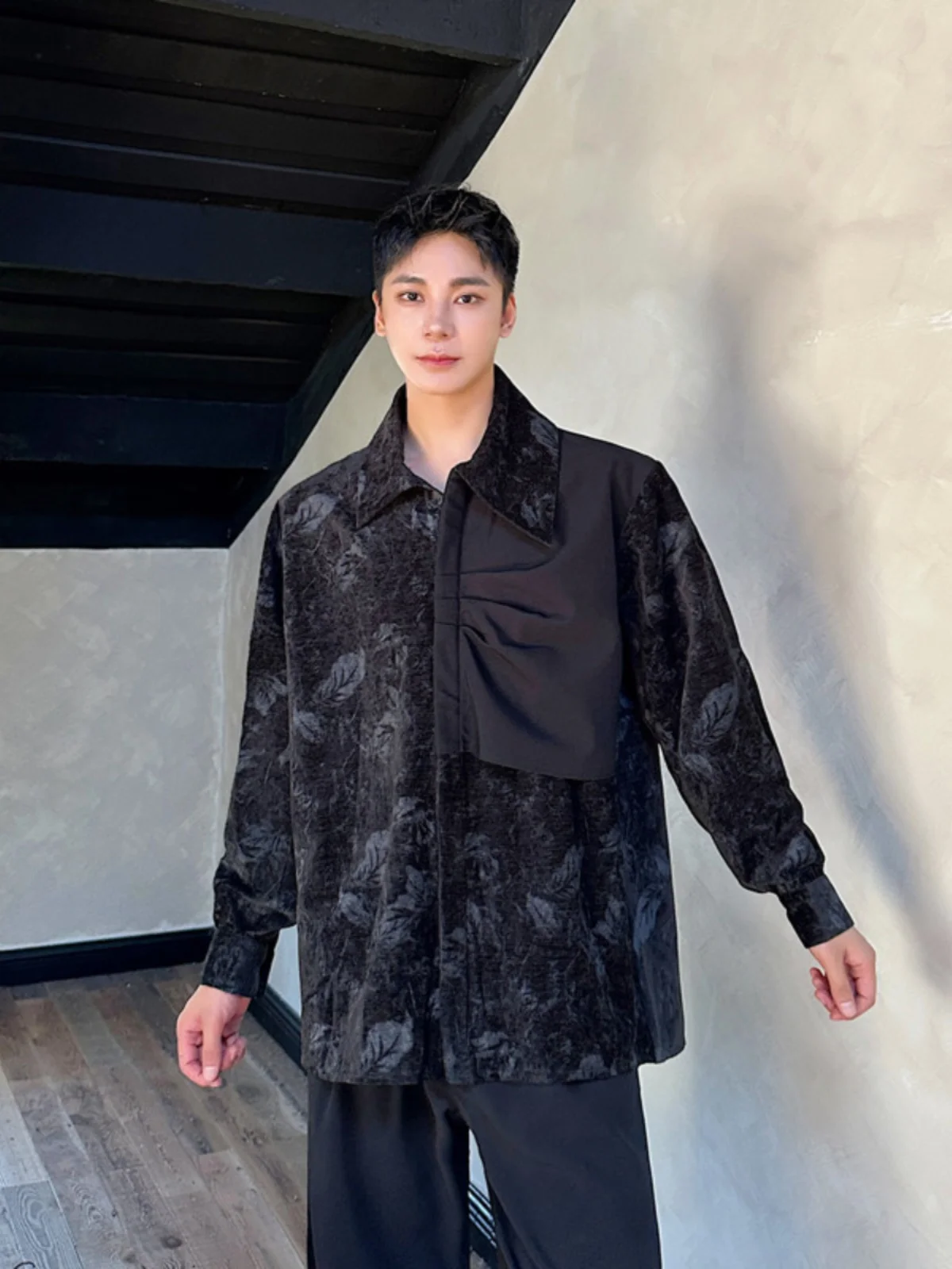 Retro Velvet Long Sve irt Men's Loose Splicing Casual Outerwear Trendy Youth ulari Autumn Season Chinese Production
Retro Velvet Long Sve irt Men's Loose Splicing Casual Outerwear Trendy Youth ulari Autumn Season Chinese Production