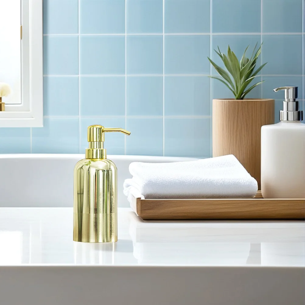 Stainless Steel Shampoo Dispenser Pump Bottle Golden Refillable Lotion Container for Bathroom Body Wash Conditioner Liquid Soap
Stainless Steel Shampoo Dispenser Pump Bottle Golden Refillable Lotion Container for Bathroom Body Wash Conditioner Liquid Soap