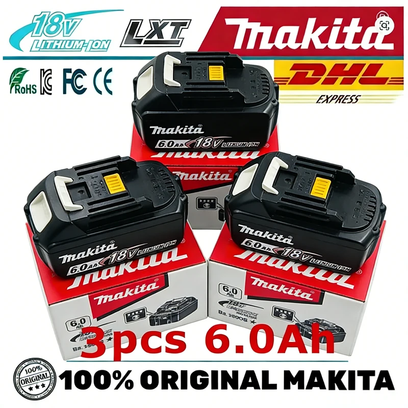 6000mAh Makita 18V Original/Genuine Battery Replacement for BL1830B BL1850B BL1850 BL1840 BL1860 Lithium Power Tool Battery
6000mAh Makita 18V Original/Genuine Battery Replacement for BL1830B BL1850B BL1850 BL1840 BL1860 Lithium Power Tool Battery