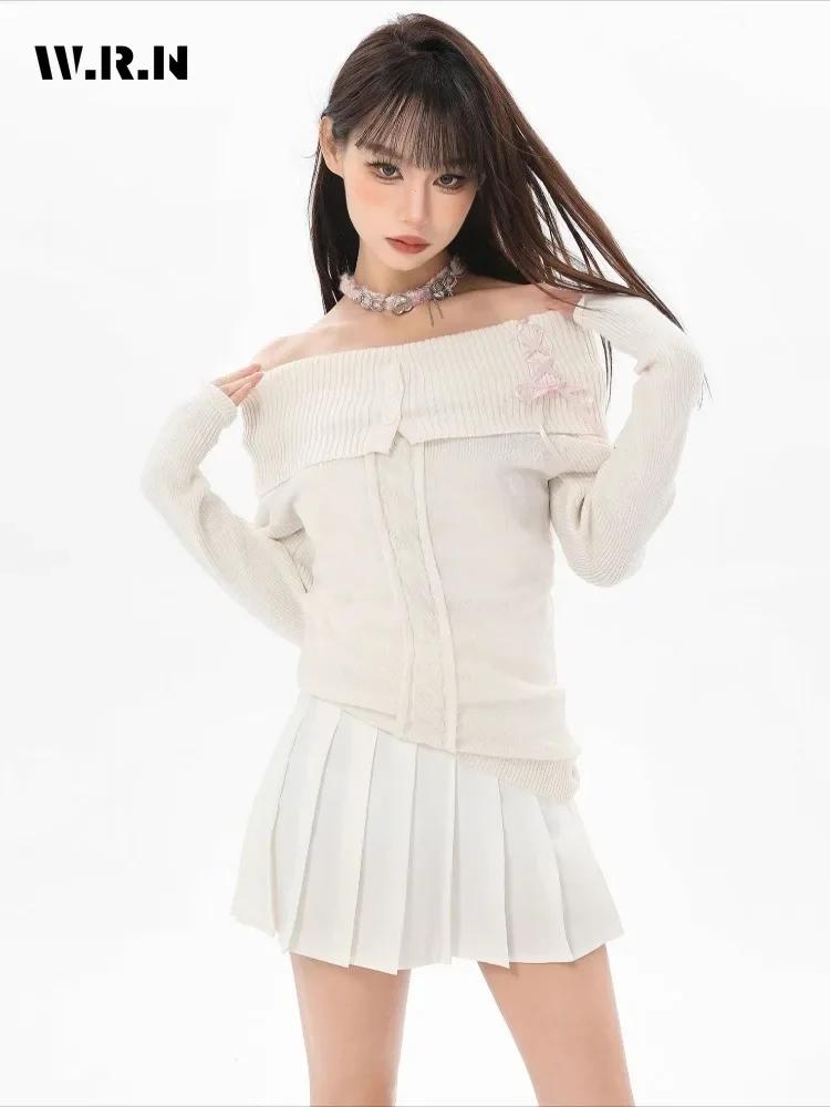 2024 Winter Hotsweet Casual Off Shoulder Knitting Long Sleeve Pullovers Women Coquette Solid Gyaru Sheath Bow Sexy Sweater
2024 Winter Hotsweet Casual Off Shoulder Knitting Long Sleeve Pullovers Women Coquette Solid Gyaru Sheath Bow Sexy Sweater