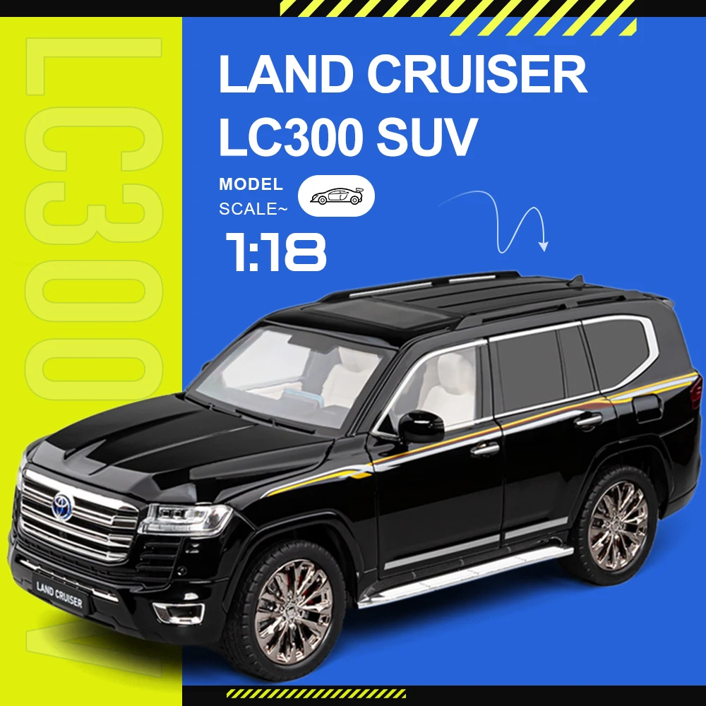 1:18 Land Cruiser LC300 Prado SUV Models Toys Cars Alloy Diecast Miniature Off-road Vehicles Doors Opened Pull Back Ornaments
1:18 Land Cruiser LC300 Prado SUV Models Toys Cars Alloy Diecast Miniature Off-road Vehicles Doors Opened Pull Back Ornaments