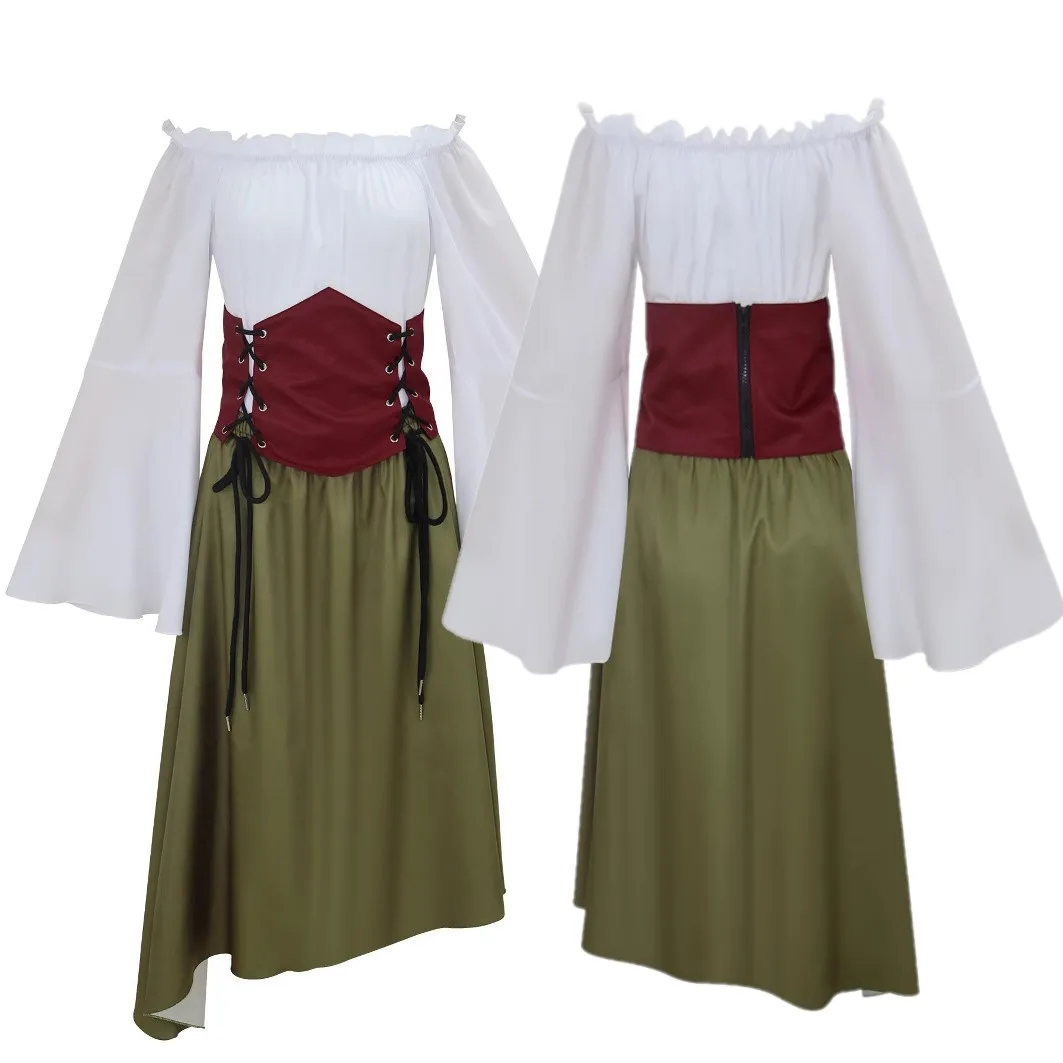 Women Medieval Victorian Dress Retro Casual Stage Performances Long Skirt Waist Cincher Halloween Huntress Cosplay Costume
Women Medieval Victorian Dress Retro Casual Stage Performances Long Skirt Waist Cincher Halloween Huntress Cosplay Costume