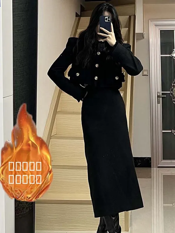 Thickened Cotton Winter Fashion Set Women's Mid-Length Korean Drama Style DM0196 Two-Piece Suit Polyester Fiber Long Sleeve
Thickened Cotton Winter Fashion Set Women's Mid-Length Korean Drama Style DM0196 Two-Piece Suit Polyester Fiber Long Sleeve