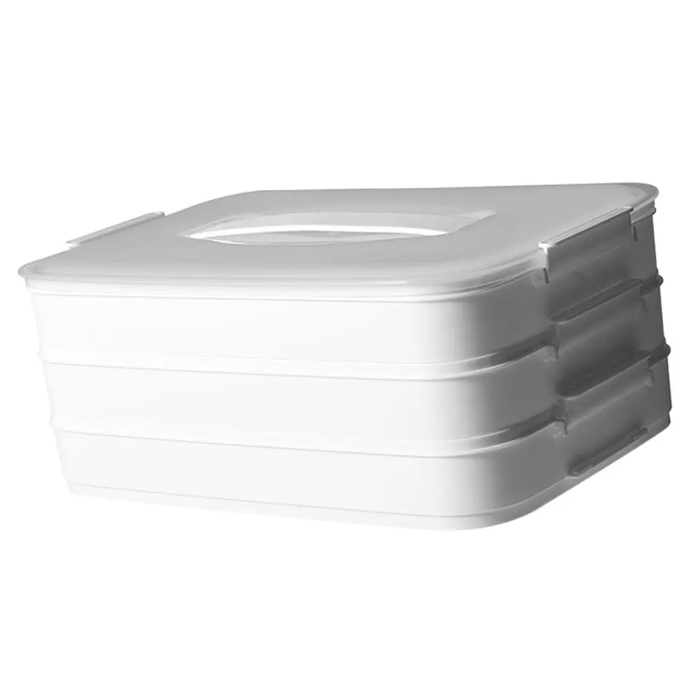 Plastic Refrigerator Dumpling Box Large Capacity 3-Layer Stackable Food Storage Container White Sealed Crisper for Kitchen
Plastic Refrigerator Dumpling Box Large Capacity 3-Layer Stackable Food Storage Container White Sealed Crisper for Kitchen
