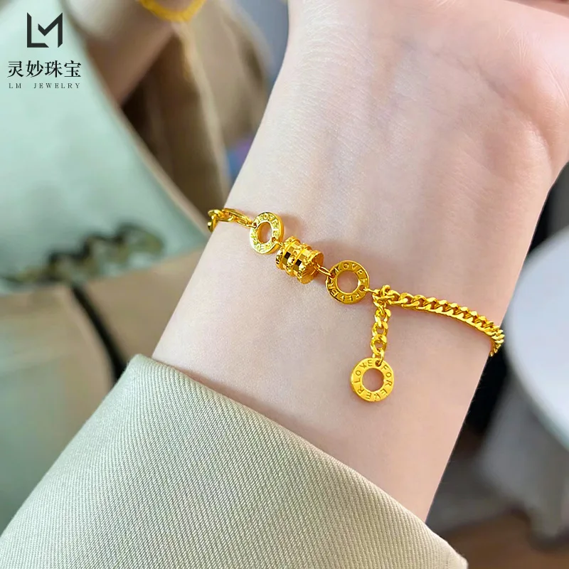 9999 24K real gold luxury jewelry double-chain small waist tassel bracelet women's transportation beads are simple and exquisite
9999 24K real gold luxury jewelry double-chain small waist tassel bracelet women's transportation beads are simple and exquisite