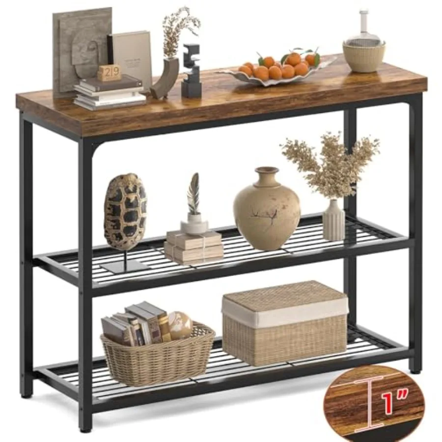 Small Console Table with Storage - Industrial Narrow Entryway Table with Mesh Shelves Sofa Table Behind Couch for Hallway Foyer
Small Console Table with Storage - Industrial Narrow Entryway Table with Mesh Shelves Sofa Table Behind Couch for Hallway Foyer