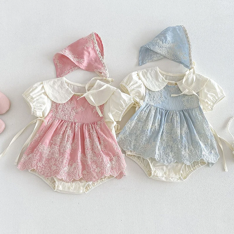 2026 New Summer 0-24M Children Clothes Newborn Baby Girl Short Sleeved Cotton Solid Color Romper+Embroidered Vest+Hat Set
2026 New Summer 0-24M Children Clothes Newborn Baby Girl Short Sleeved Cotton Solid Color Romper+Embroidered Vest+Hat Set