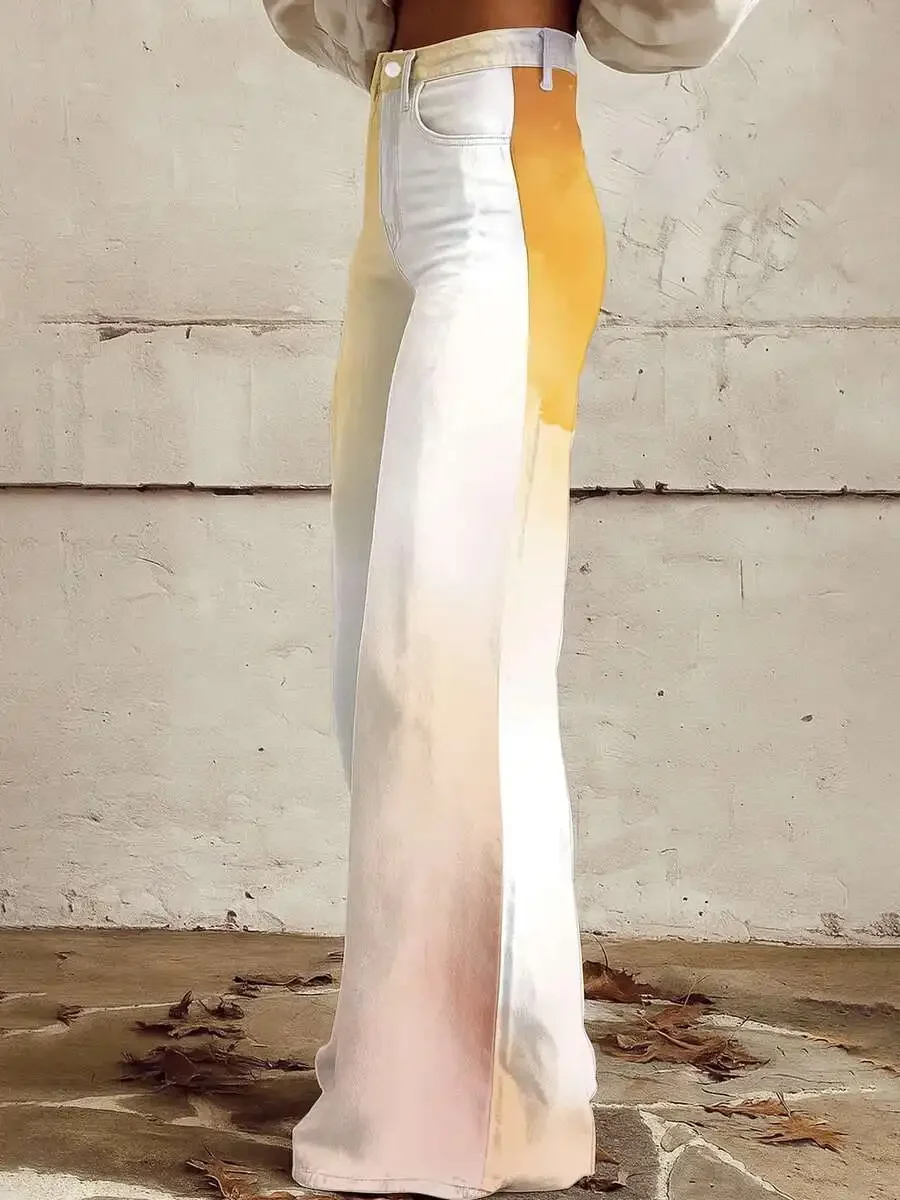Abstract Watercolor Print Wide Leg Jeans For Women Spring Summer Casual Plus Size
Abstract Watercolor Print Wide Leg Jeans For Women Spring Summer Casual Plus Size