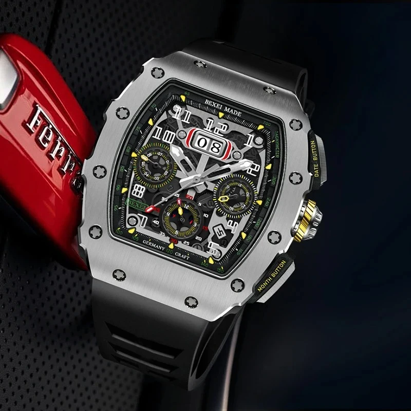 Fashionable Luxury Automatic Mechanical Man Watch Multifunctional Hollow Automatic Men's Watch Calendar Sapphire Waterproof
Fashionable Luxury Automatic Mechanical Man Watch Multifunctional Hollow Automatic Men's Watch Calendar Sapphire Waterproof