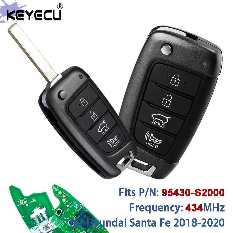 KEYECU 95430-S2000 TQ8-RKE-4F39 433 МГц OEM PCB складной флип-ключ дистанционного управления для Hyundai Santa Fe 2018 2019 2020
KEYECU 95430-S2000 TQ8-RKE-4F39 433 МГц OEM PCB складной флип-ключ дистанционного управления для Hyundai Santa Fe 2018 2019 2020