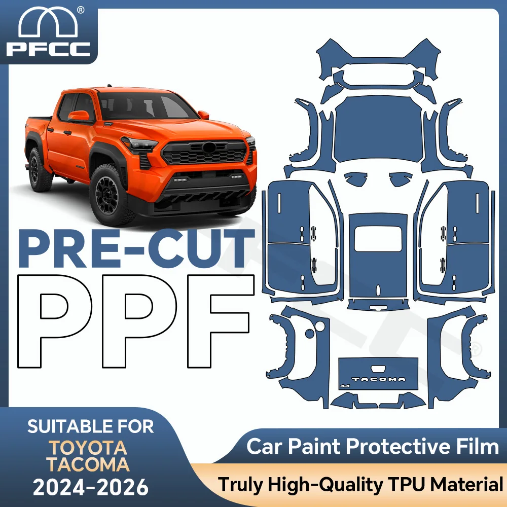 For Toyota Tacoma 2024-2026 Precut Paint Protective Film Clear 8.5Mil TPU PPF Film External Protective Shields Wrap Accessories
For Toyota Tacoma 2024-2026 Precut Paint Protective Film Clear 8.5Mil TPU PPF Film External Protective Shields Wrap Accessories