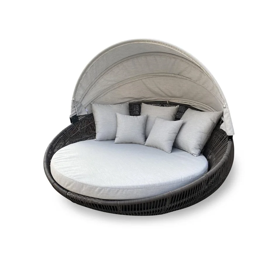 Outdoor Aluminum Wicker Daybed Round Canopy Bed
Outdoor Aluminum Wicker Daybed Round Canopy Bed
