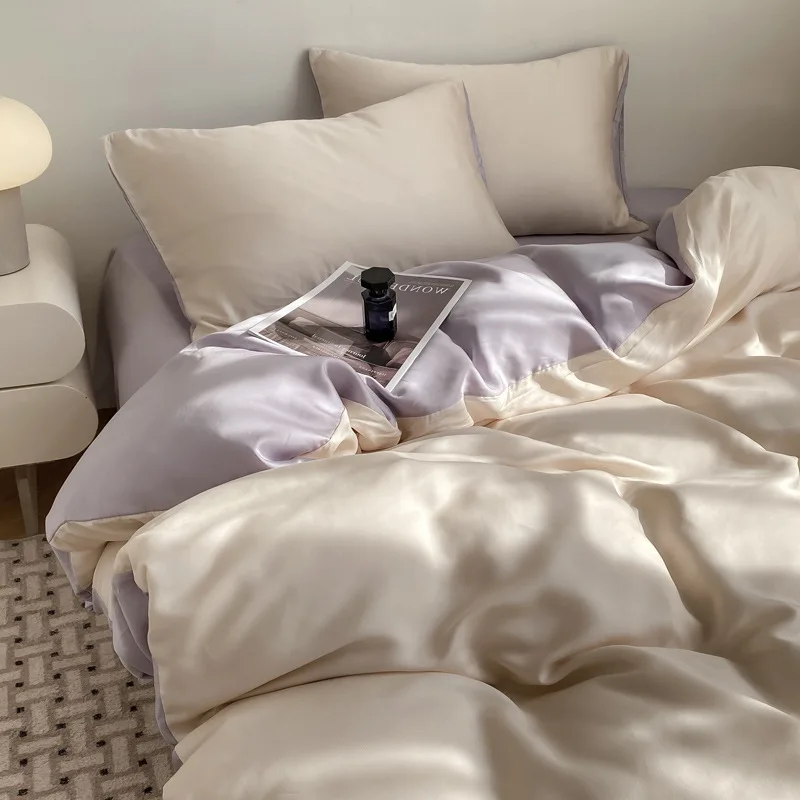 3/4Pcs Bedding Set Purple Tencel Bedding Luxury Duvet Cover Set Silk Summer Cooling Bed Sheet Pillowcase Double Bed Linen
3/4Pcs Bedding Set Purple Tencel Bedding Luxury Duvet Cover Set Silk Summer Cooling Bed Sheet Pillowcase Double Bed Linen