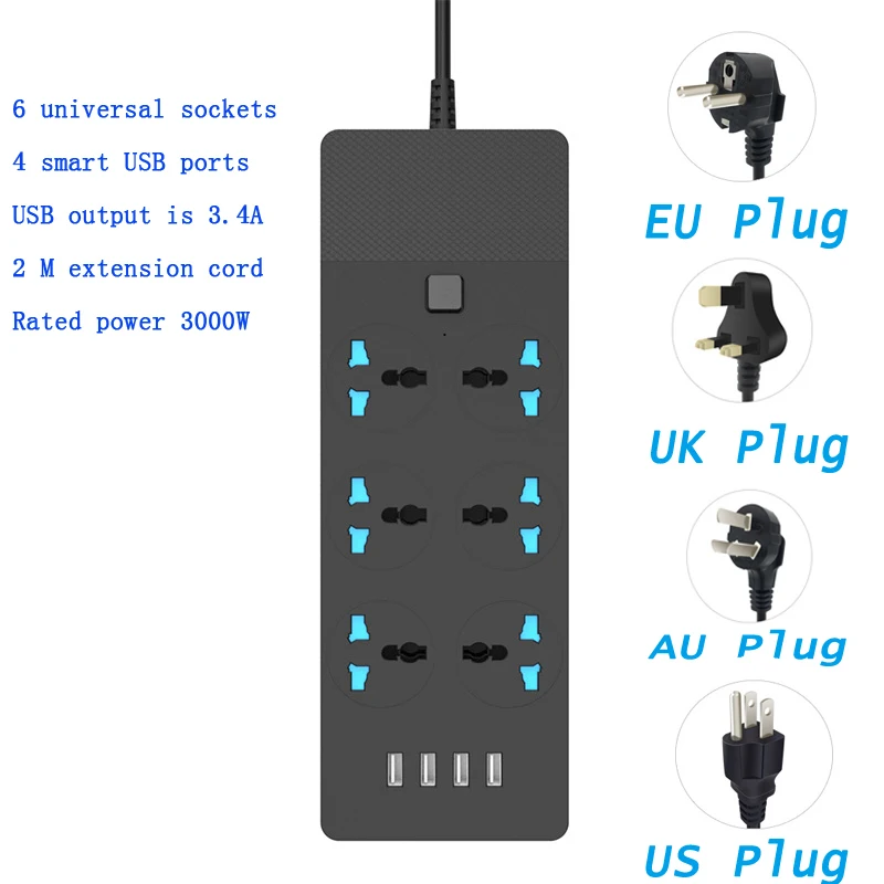 Home Portable USB extension lead power strip,6 multi USB charger,3 Hole way socket,European Standard Board Strips Outlet socket
Home Portable USB extension lead power strip,6 multi USB charger,3 Hole way socket,European Standard Board Strips Outlet socket